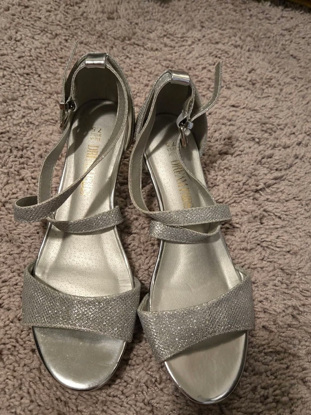 Metallic Silver Women's Open-Toe Ankle-Strap Sandals
